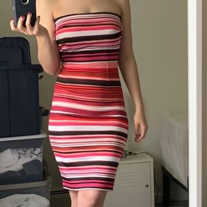 New York and Company Striped Body Con Dress
